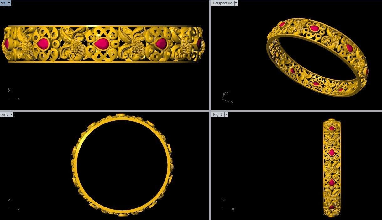 Nakshi bangle 3D print model_2