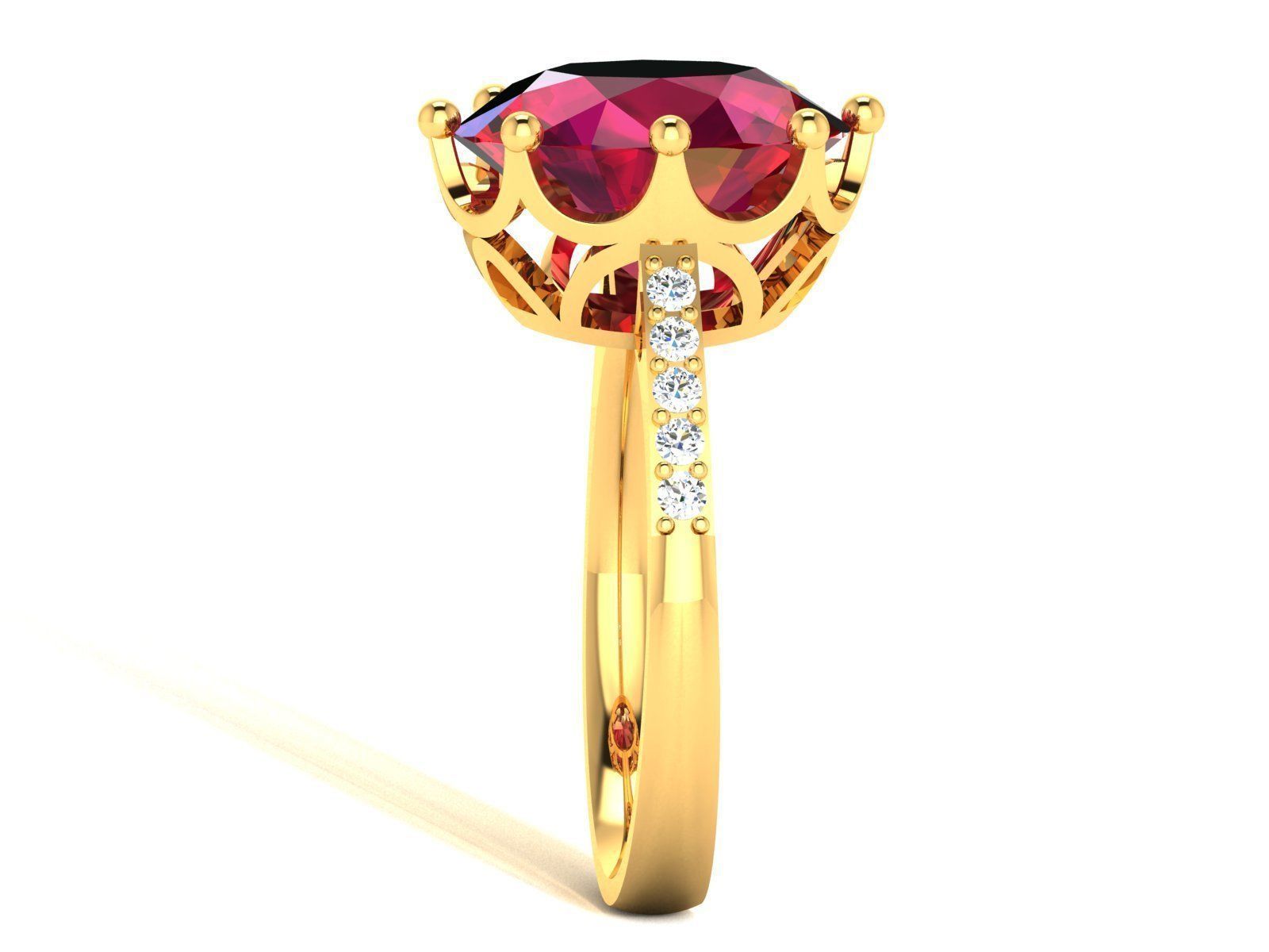 Solitaire Wedding Engagement Ring 3D print model_7