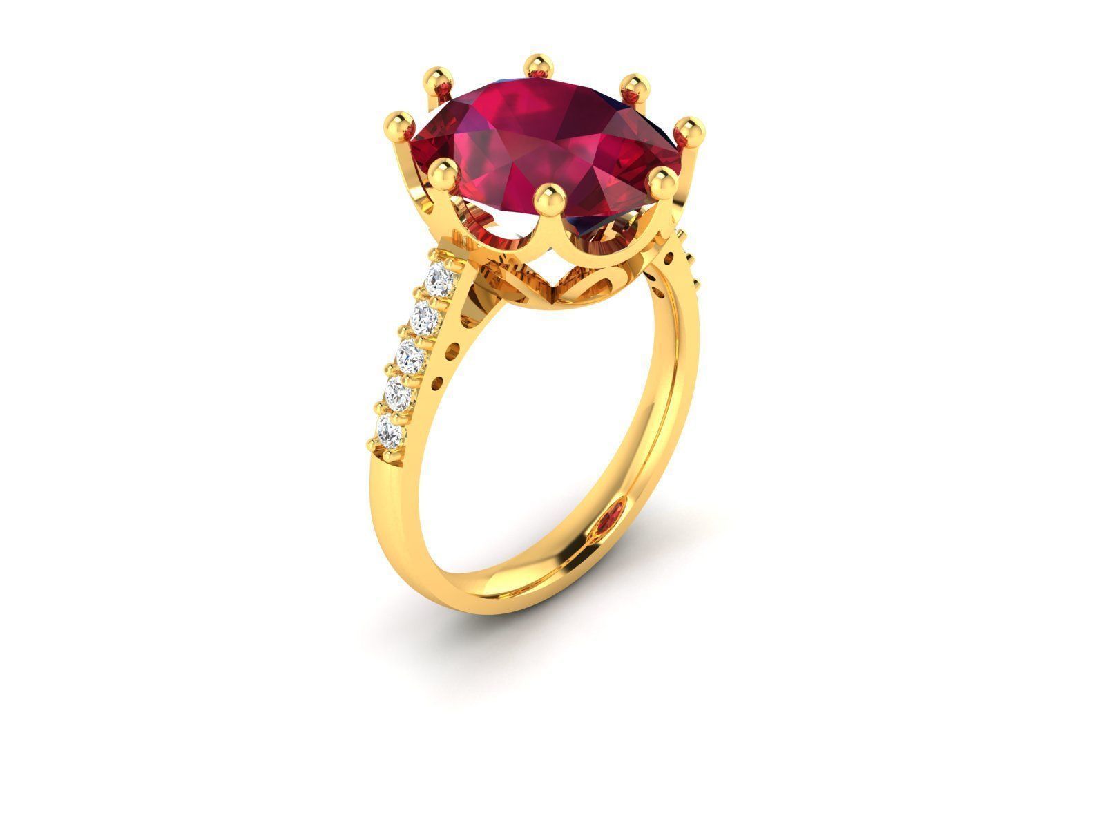 Solitaire Wedding Engagement Ring 3D print model_1