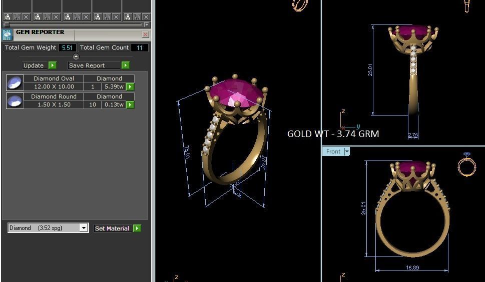 Solitaire Wedding Engagement Ring 3D print model_11
