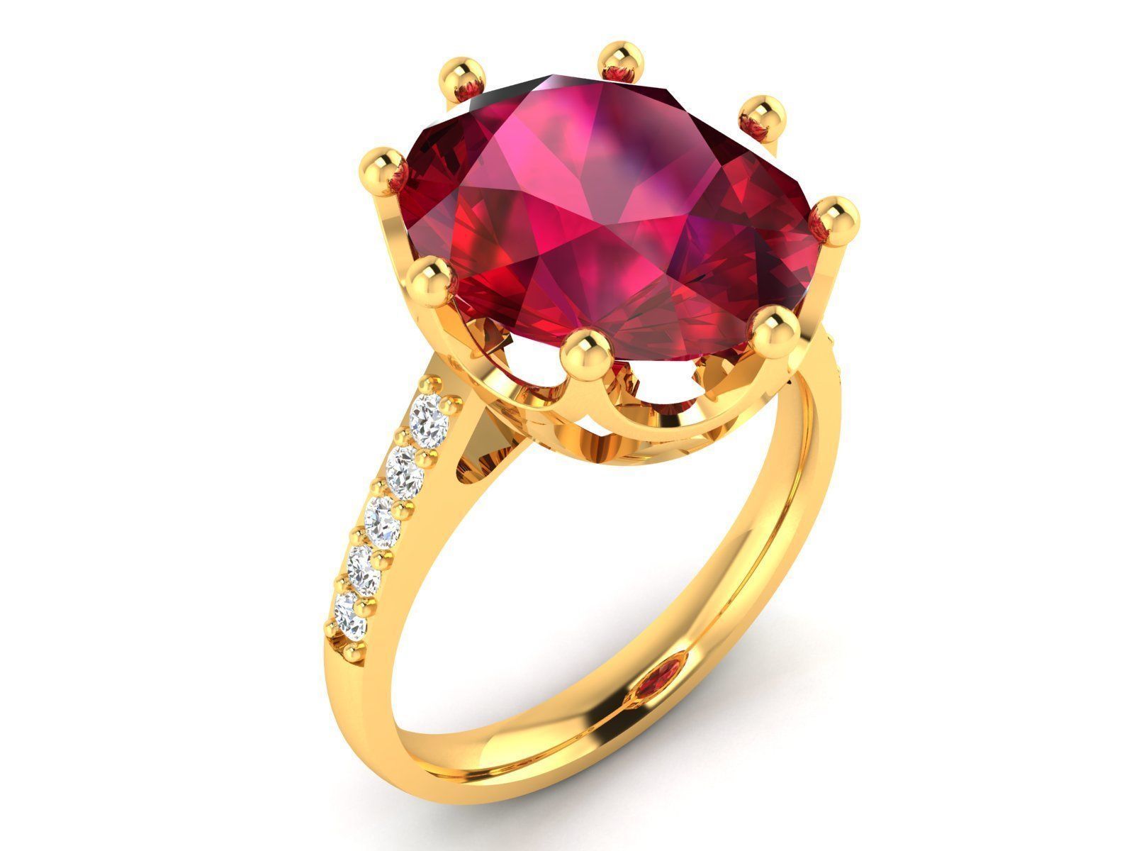 Solitaire Wedding Engagement Ring 3D print model_9