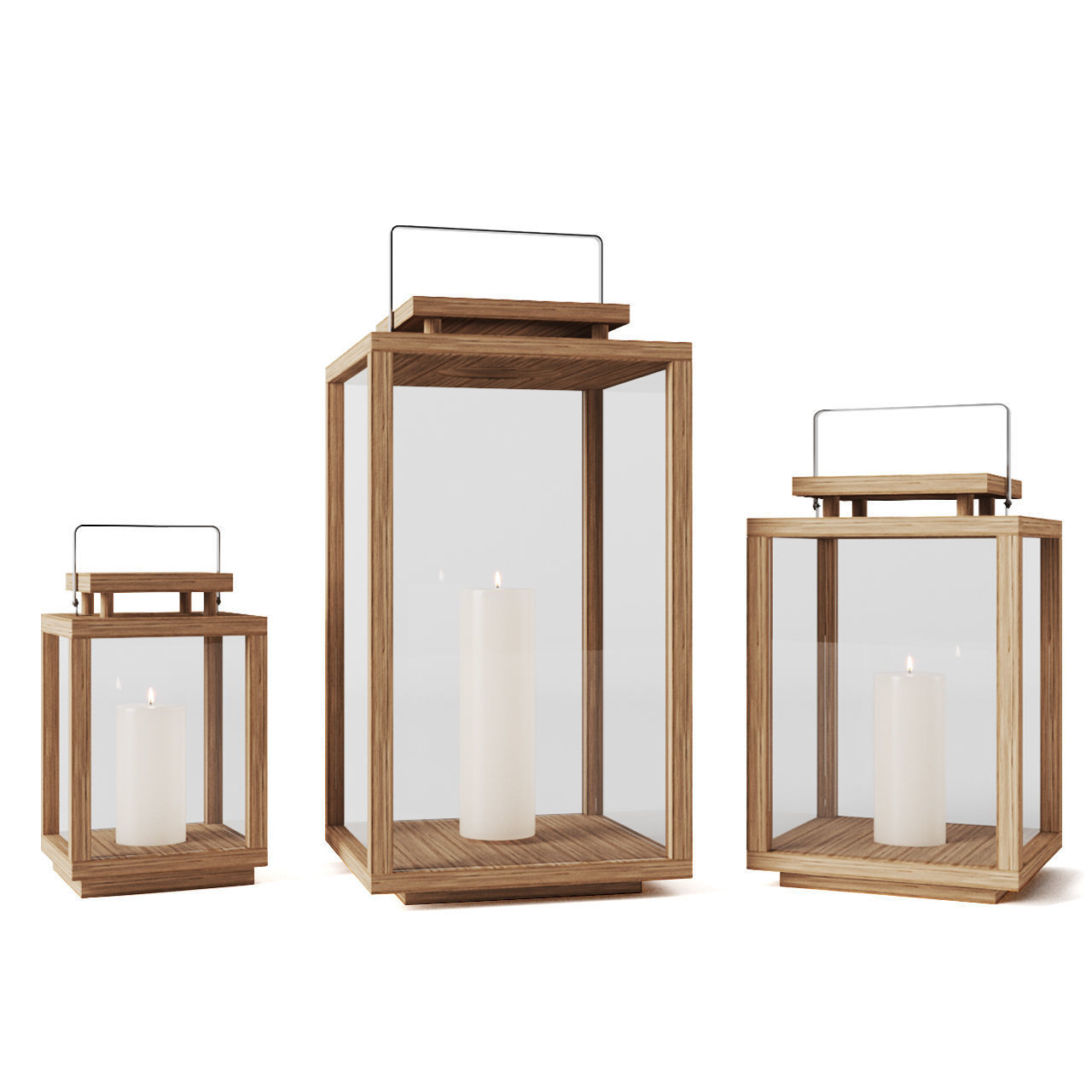 Rh Treviso Teak Lantern 3D model_1