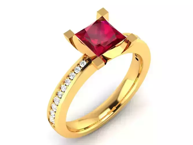 Solitaire Wedding Engagement Princess Stone Ring