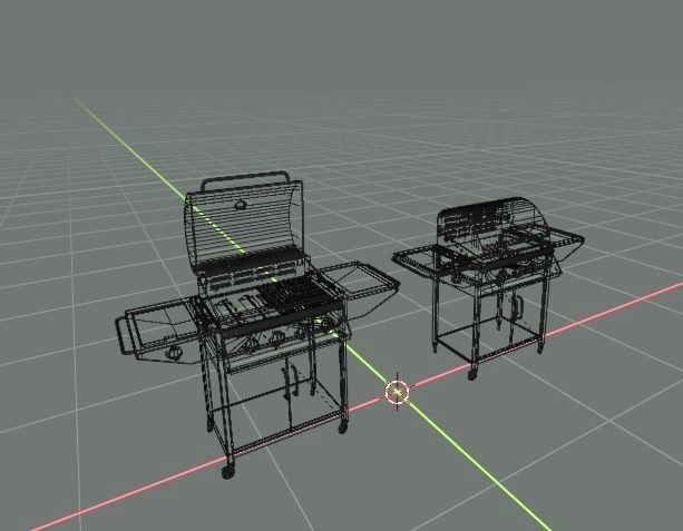 Medium Gas BBQ Low-poly 3D model_6