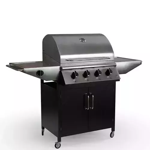 Medium Gas BBQ Low-poly 3D model