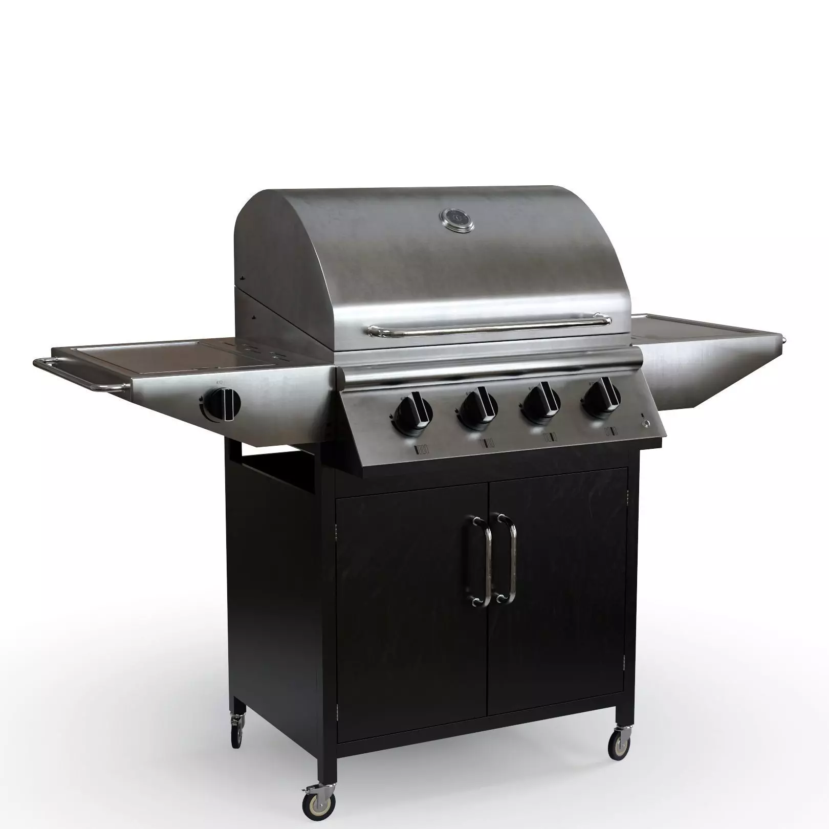 Medium Gas BBQ Low-poly 3D model_0
