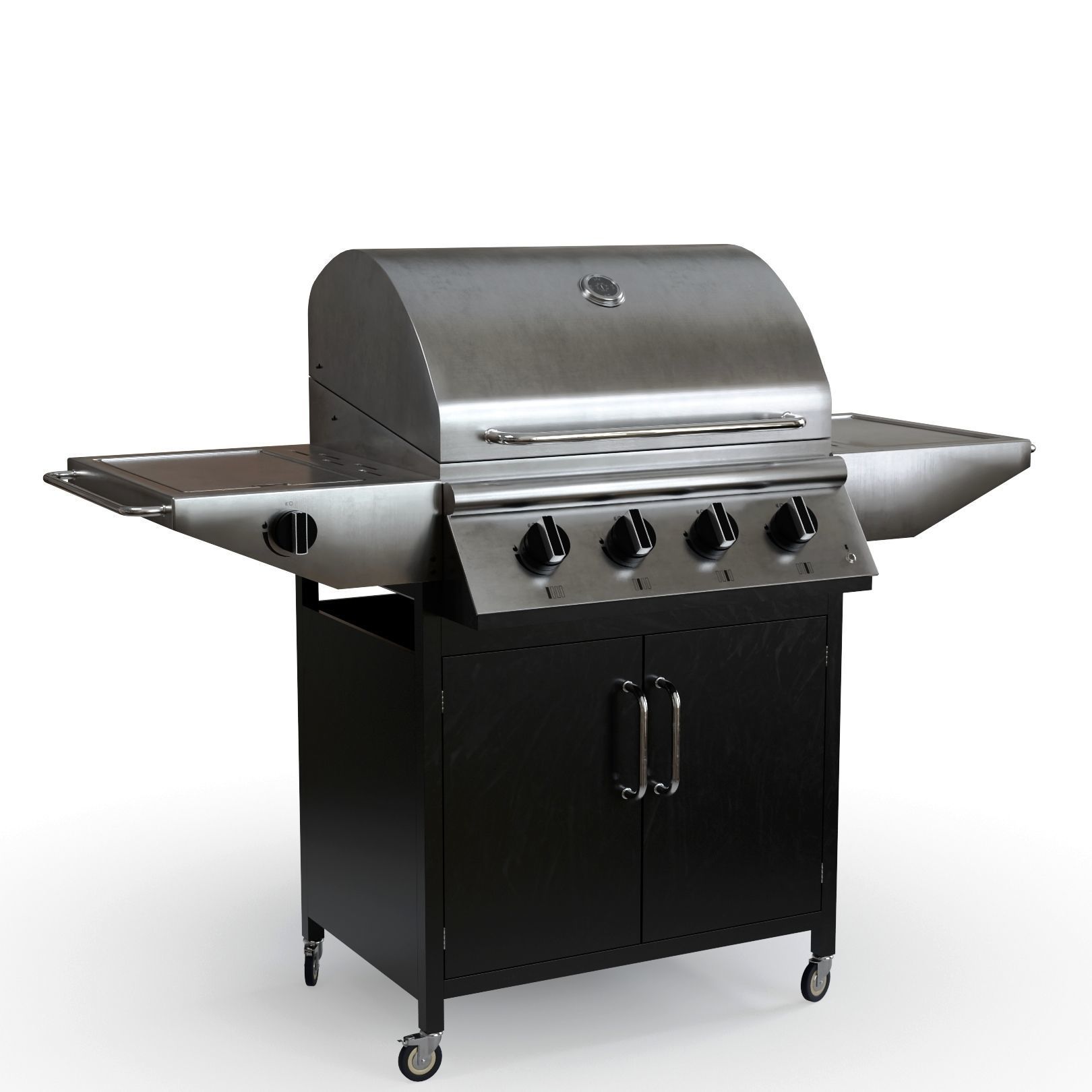 Medium Gas BBQ Low-poly 3D model_0