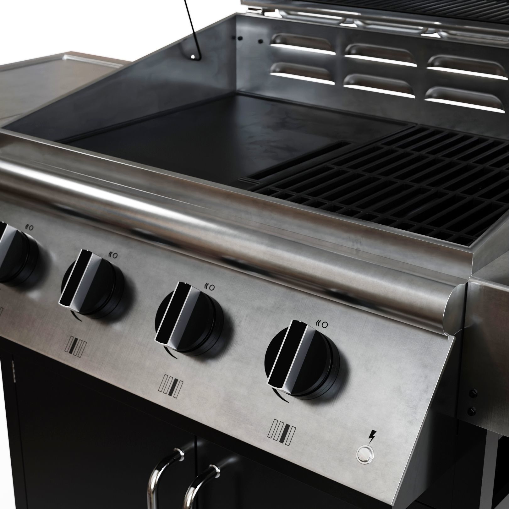 Medium Gas BBQ Low-poly 3D model_2