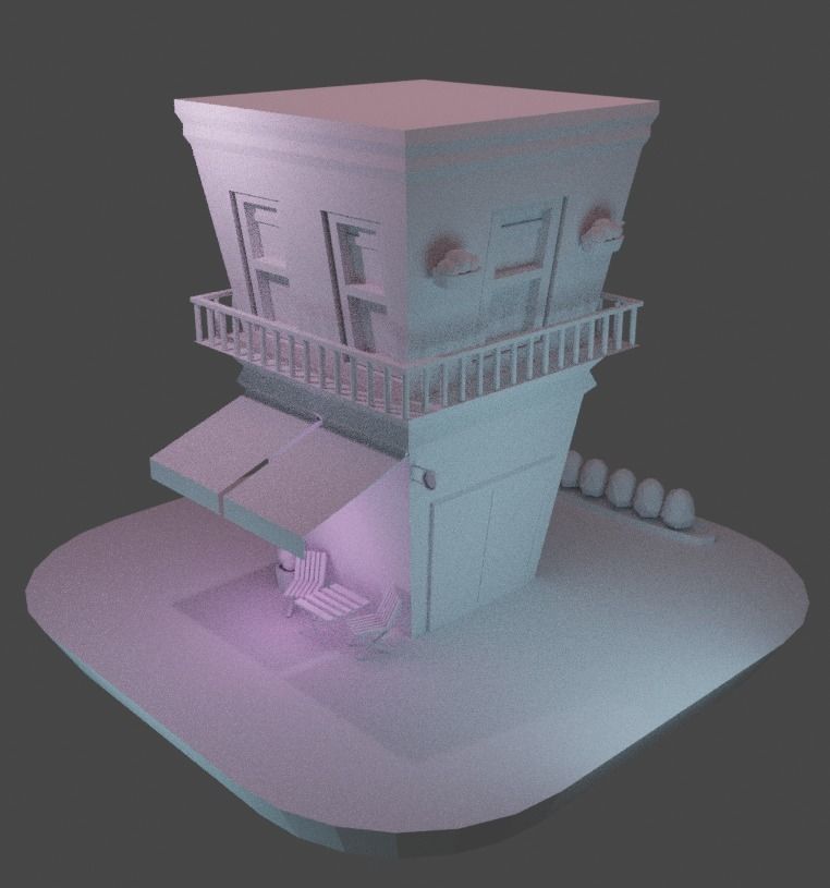 Coffee shop in BLender by Nurmuhammad Free low-poly 3D model_3