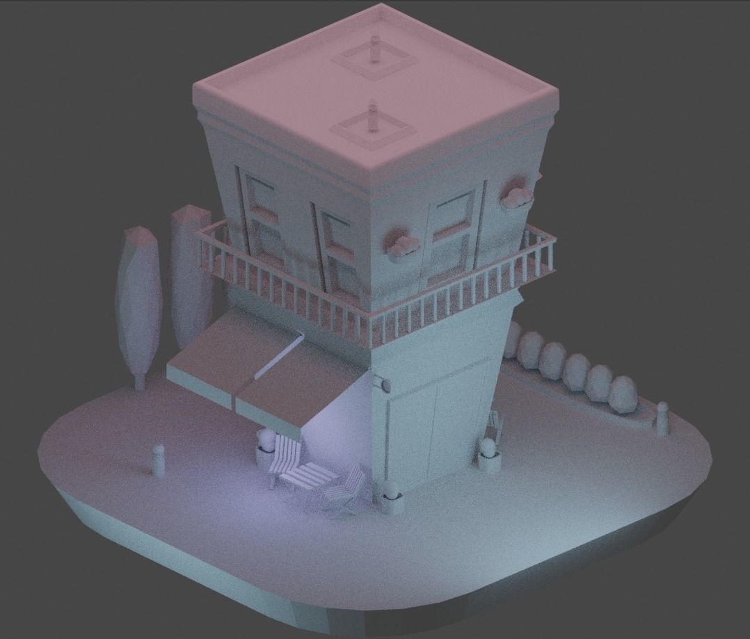 Coffee shop in BLender by Nurmuhammad Free low-poly 3D model_4