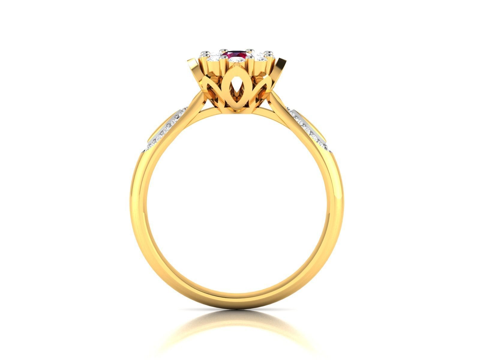 Solitaire Wedding Engagement Ring 3D print model_4