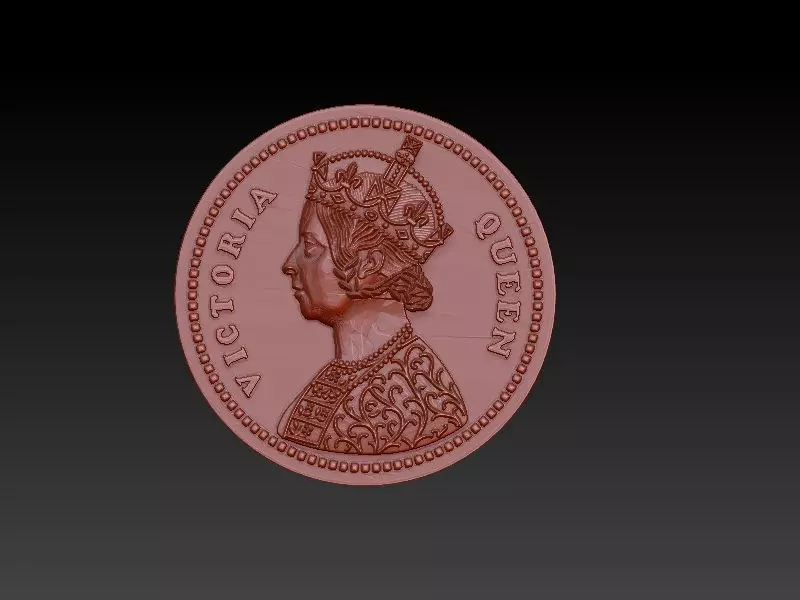 victoria queen coin 3D print model_0