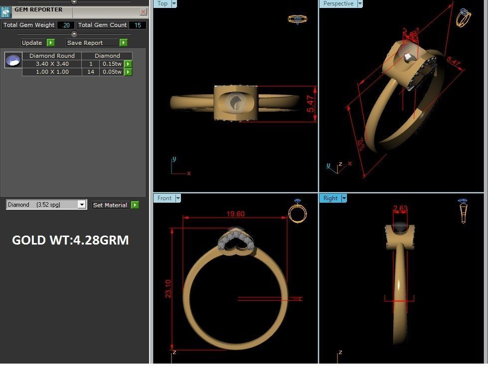 Solitaire Wedding Engagement Ring 3D print model_6