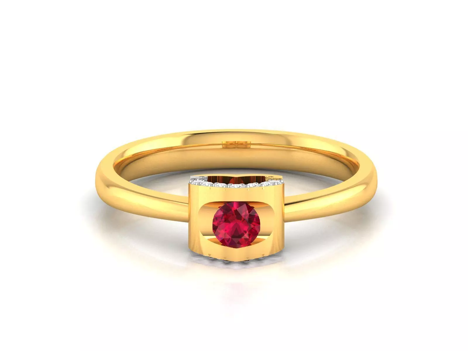 Solitaire Wedding Engagement Ring 3D print model_0