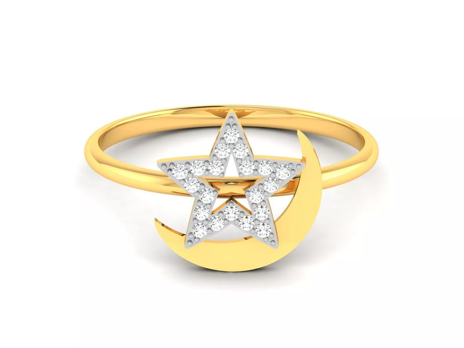 Solitaire Wedding Engagement Star Ring 3D print model