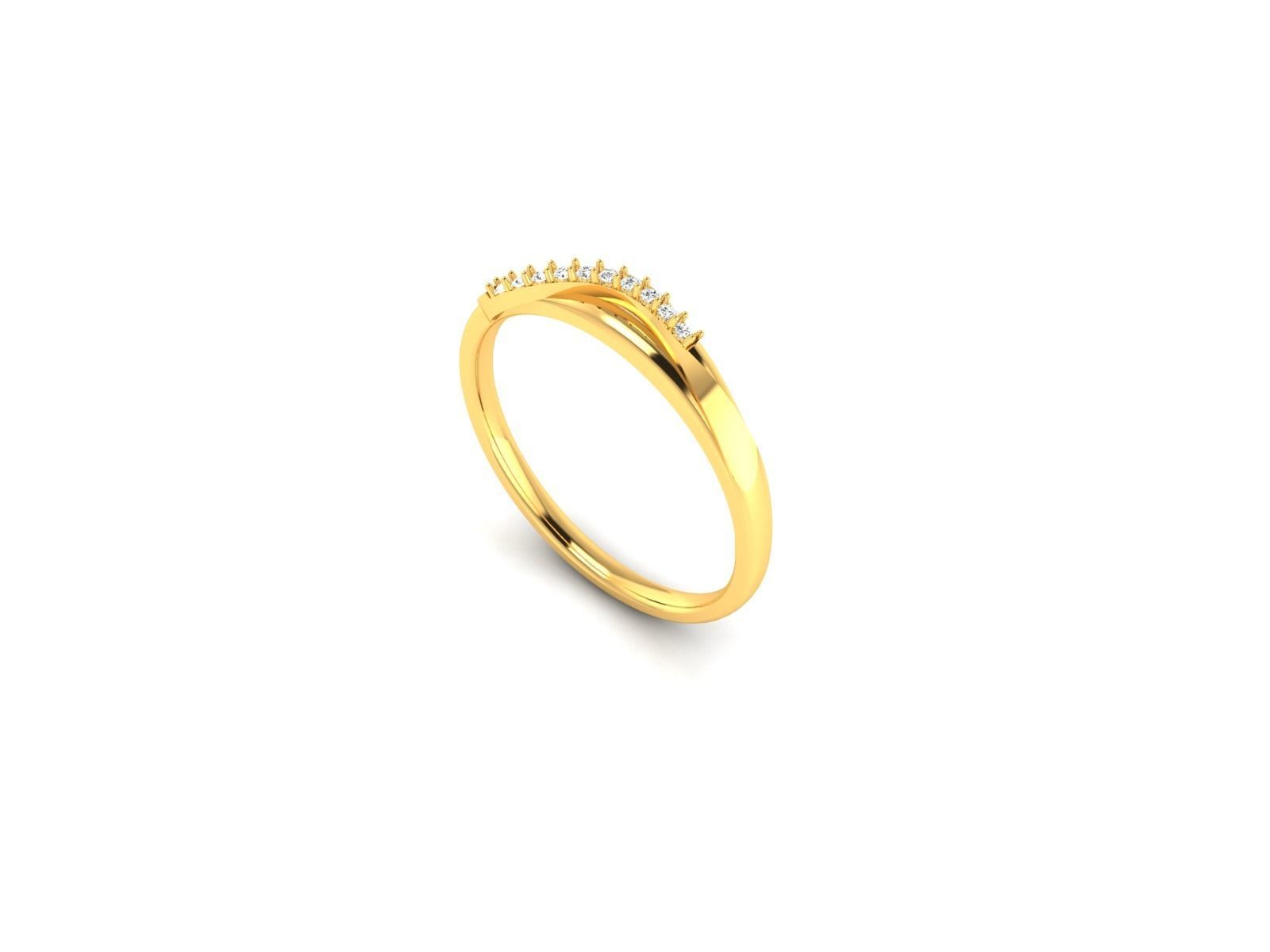 Solitaire Wedding Engagement Ring 3D print model_9