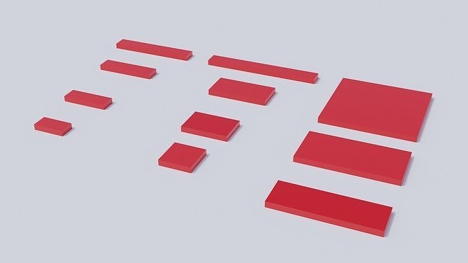 Lego Brick Tile Collection Low-poly 3D model