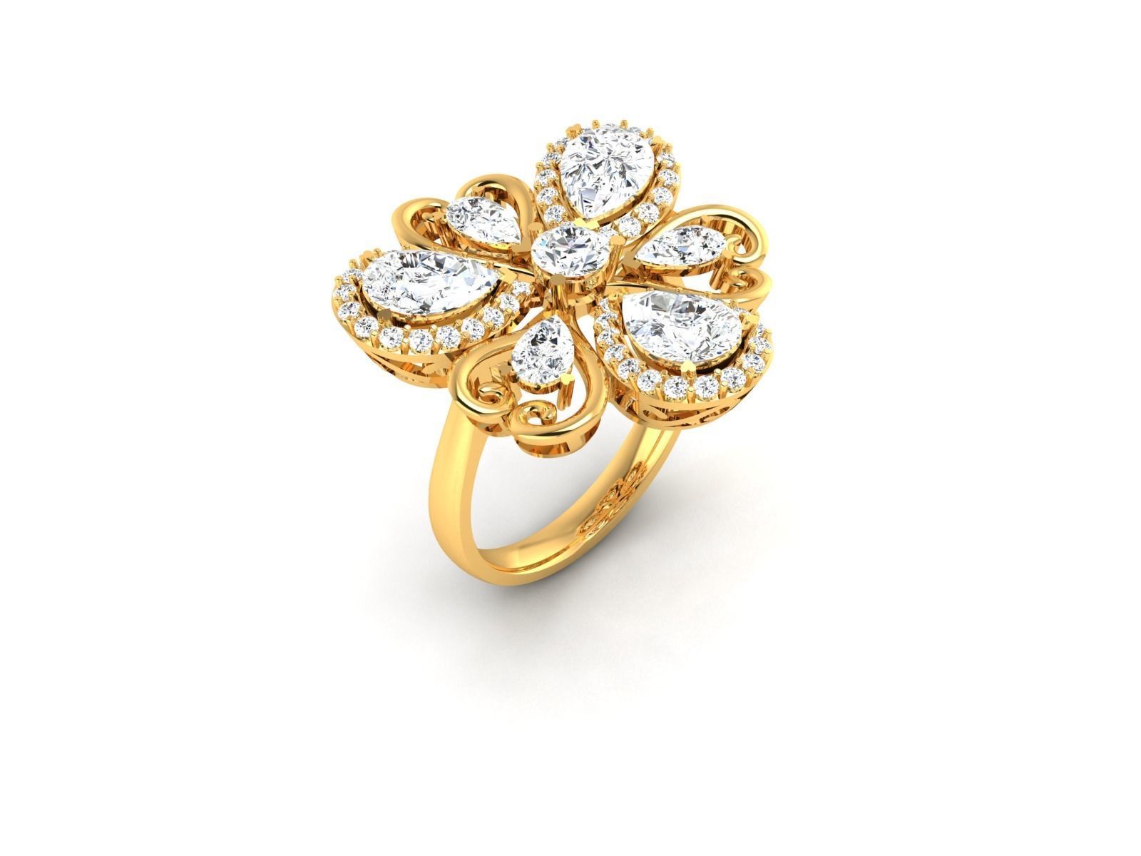 Solitaire Wedding Engagement Ring 3D print model_8