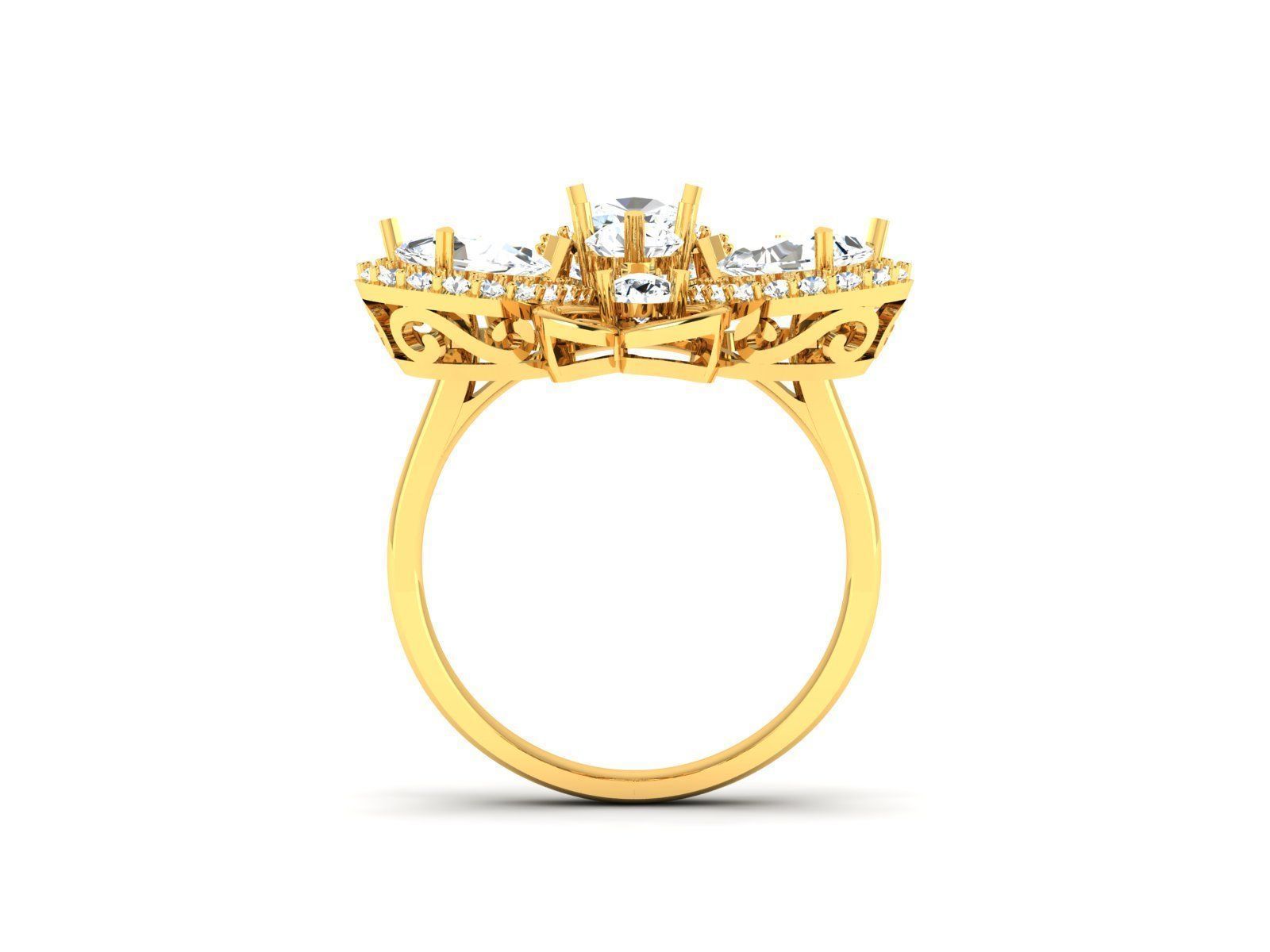 Solitaire Wedding Engagement Ring 3D print model_2