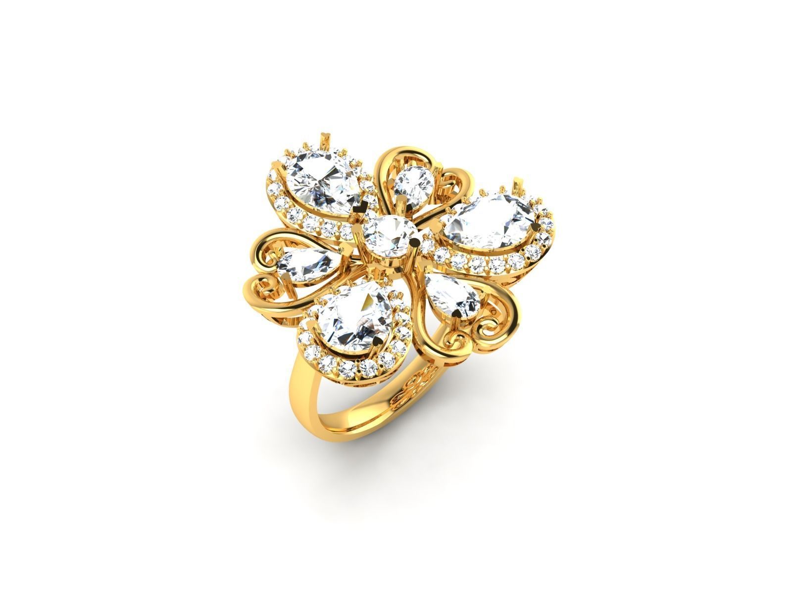 Solitaire Wedding Engagement Ring 3D print model_1