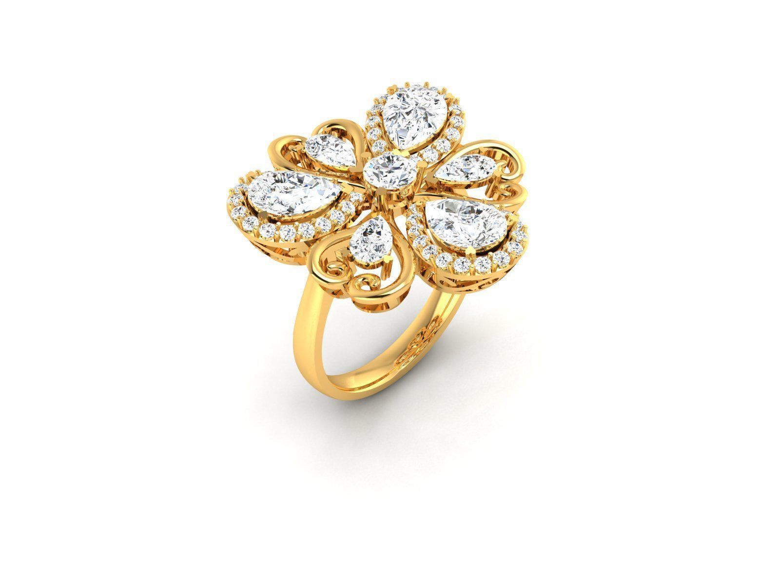 Solitaire Wedding Engagement Ring 3D print model_7