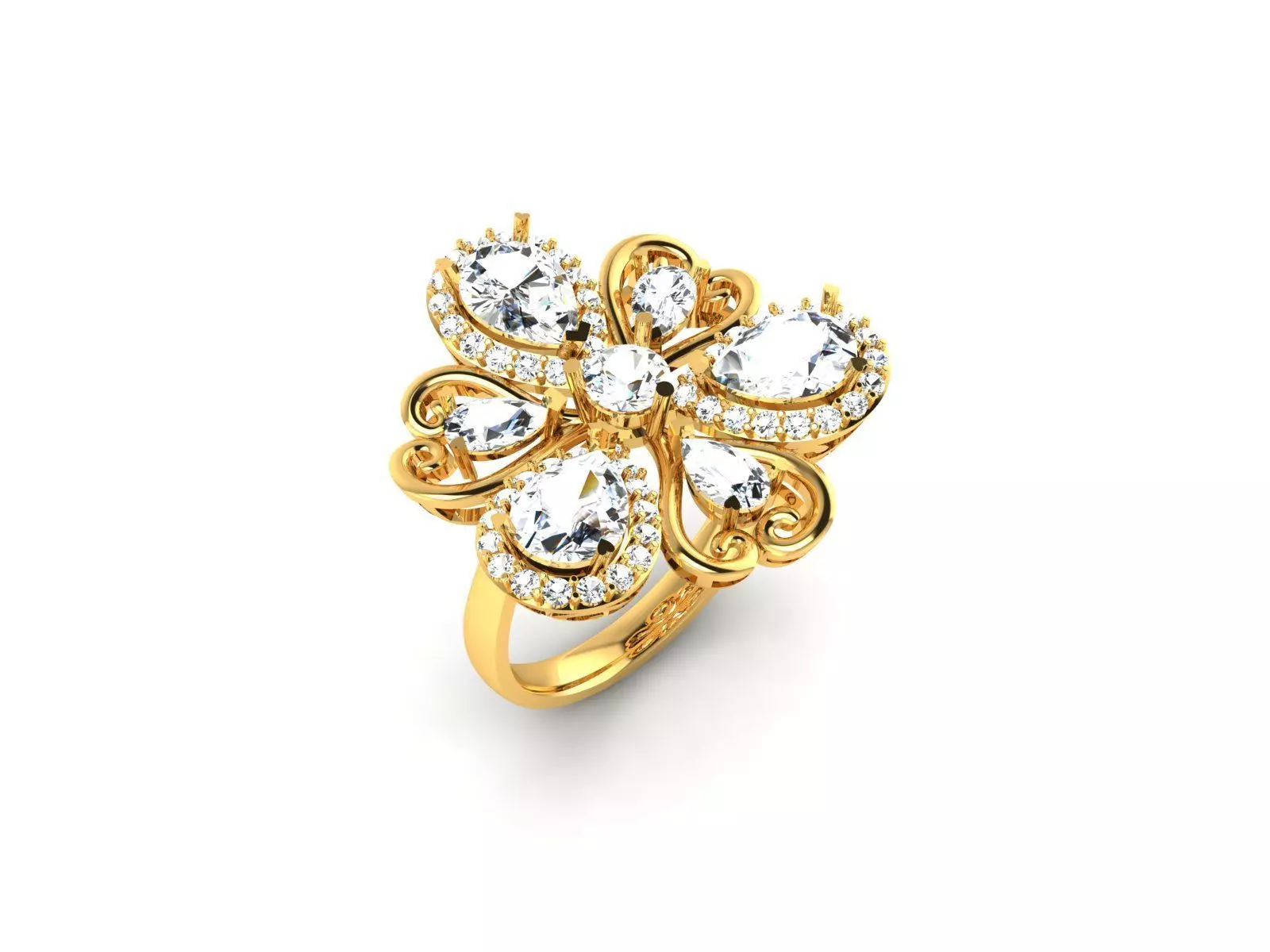 Solitaire Wedding Engagement Ring 3D print model_0