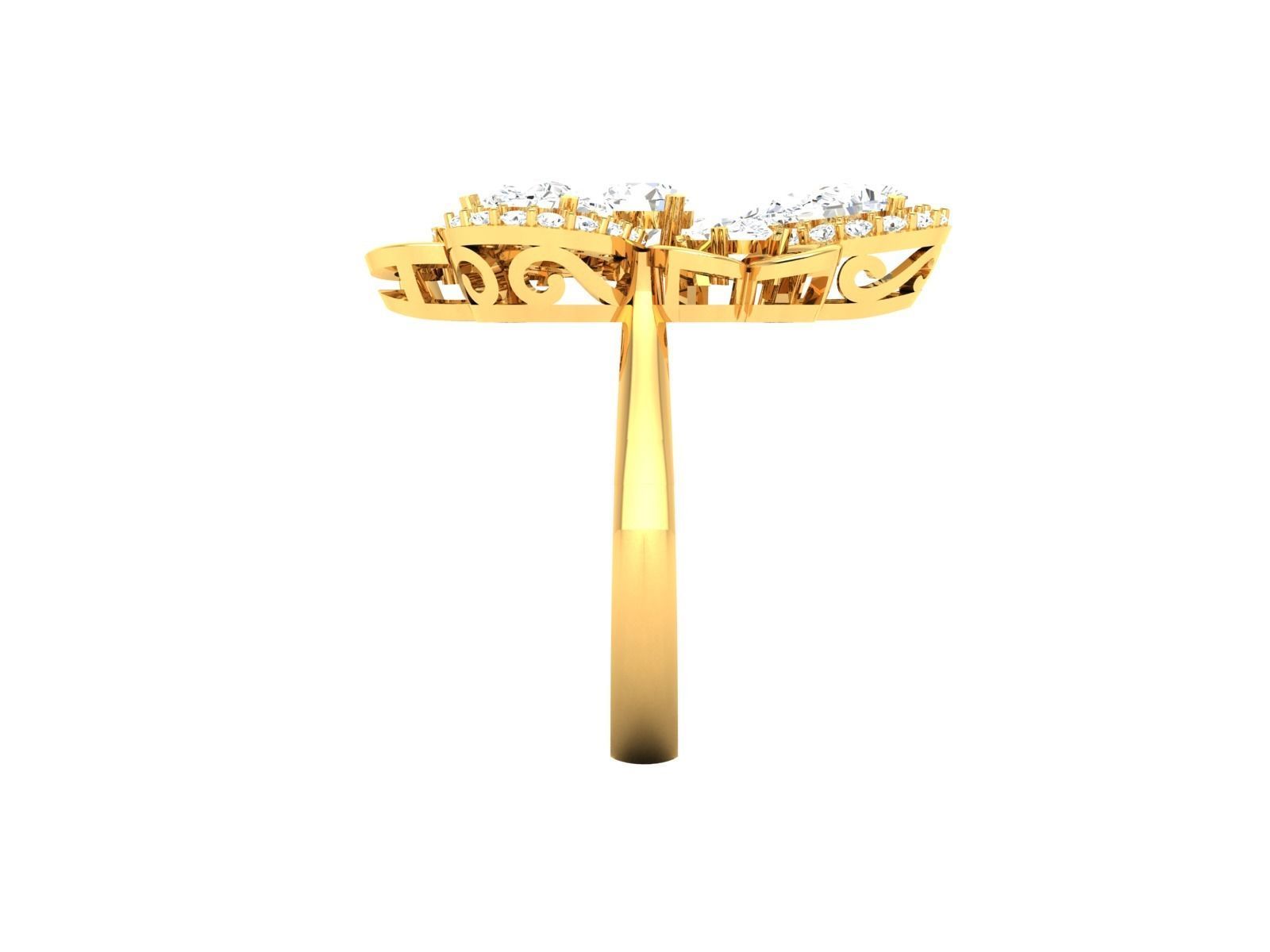 Solitaire Wedding Engagement Ring 3D print model_12