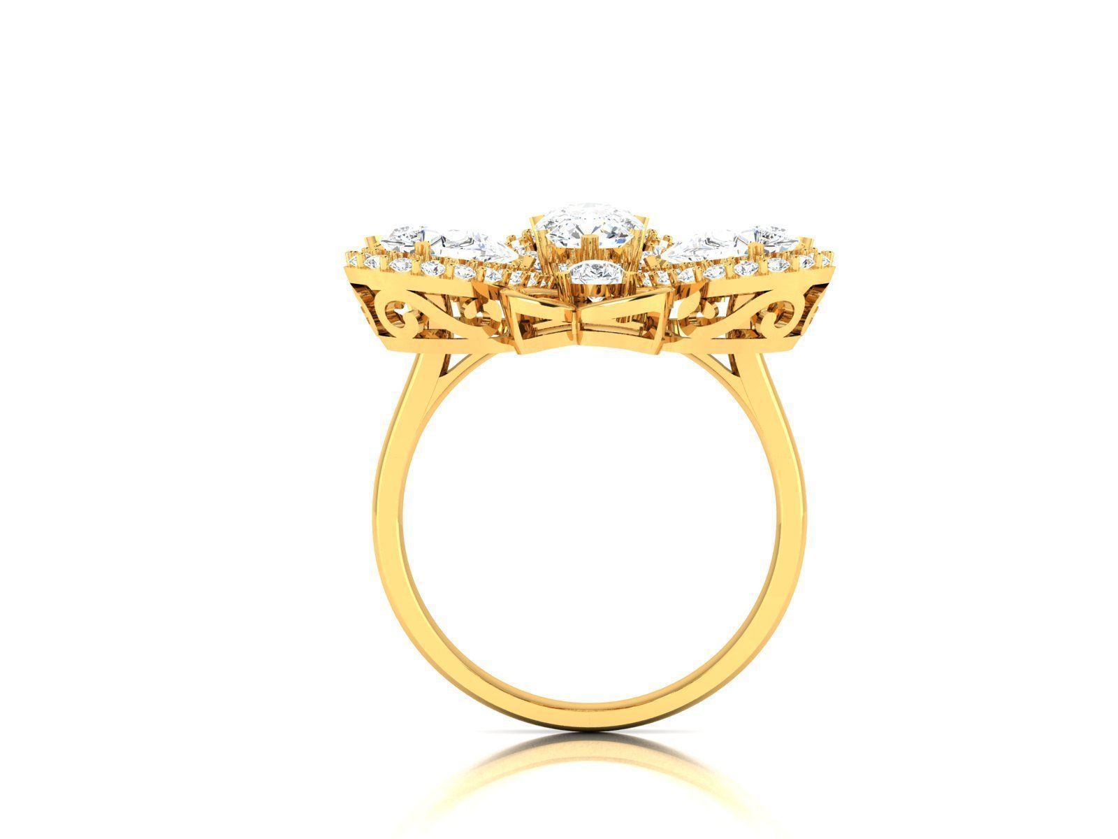 Solitaire Wedding Engagement Ring 3D print model_10