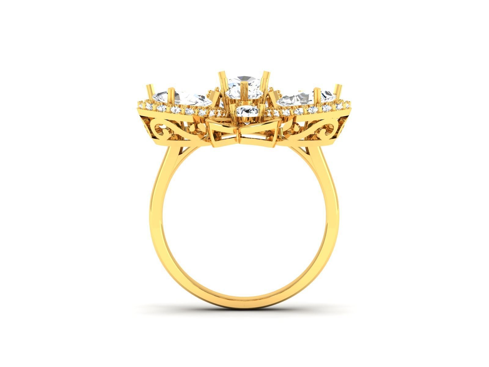 Solitaire Wedding Engagement Ring 3D print model_3