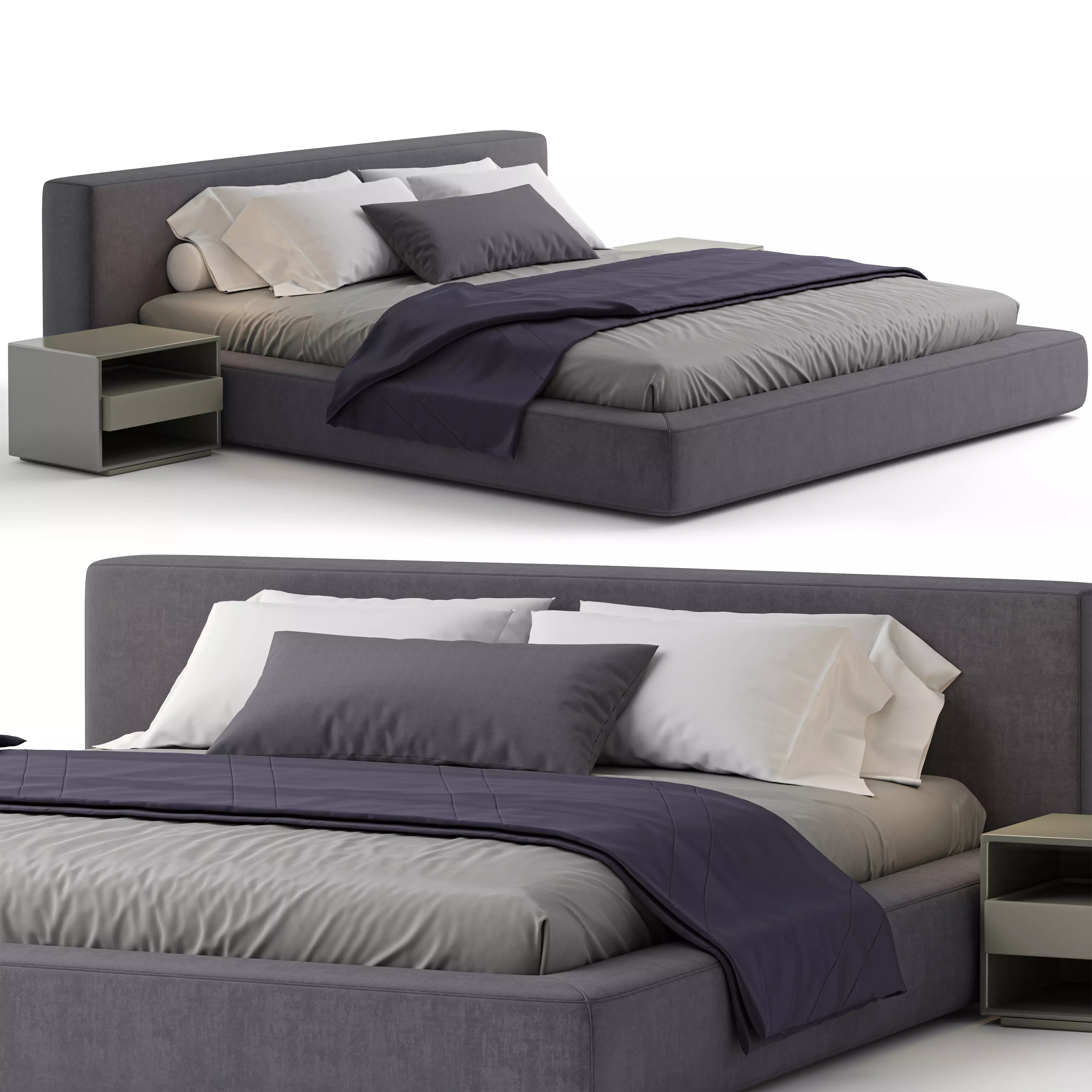 RH Cloud Platform Bed 3D model_0