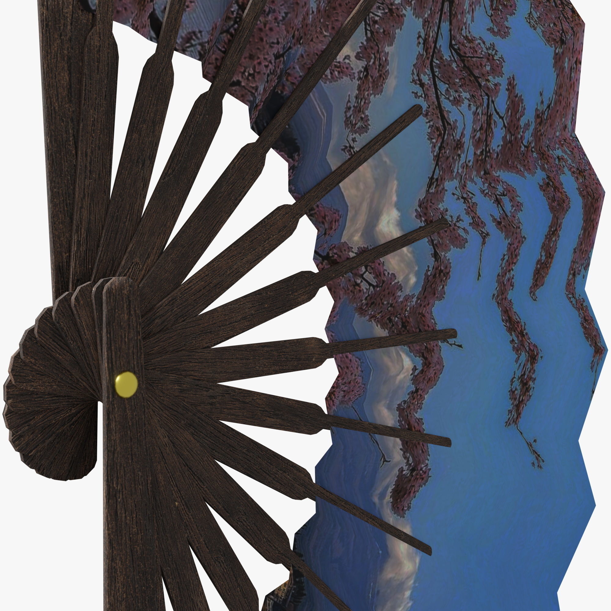 Hand Fan Low-poly 3D model_4