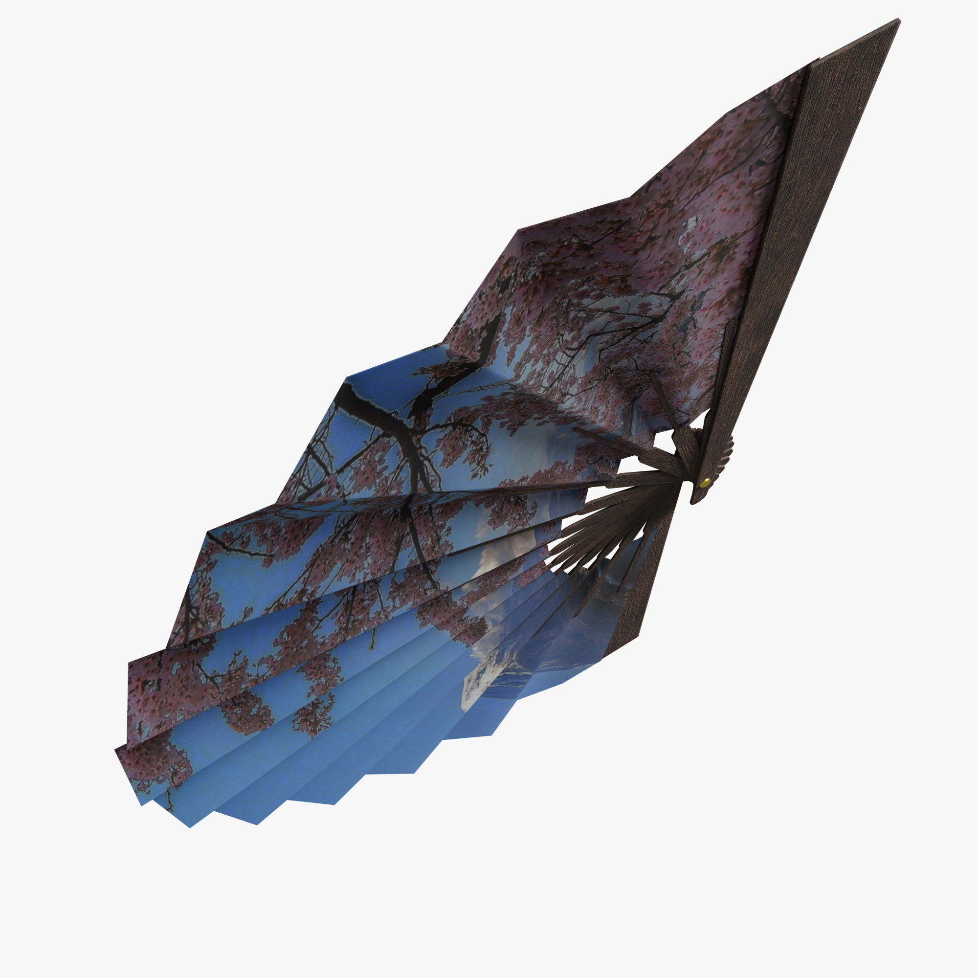 Hand Fan Low-poly 3D model_2