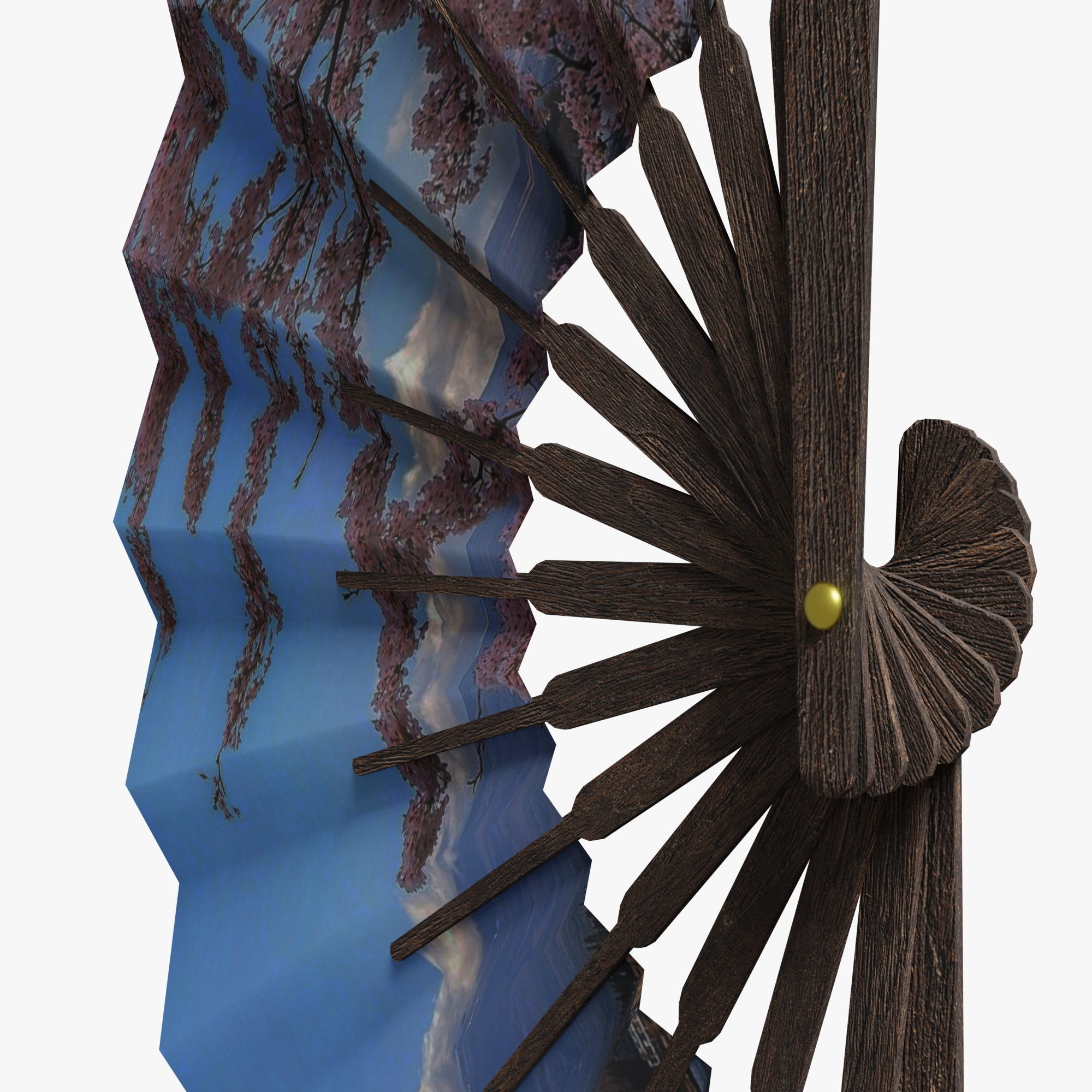 Hand Fan Low-poly 3D model_3