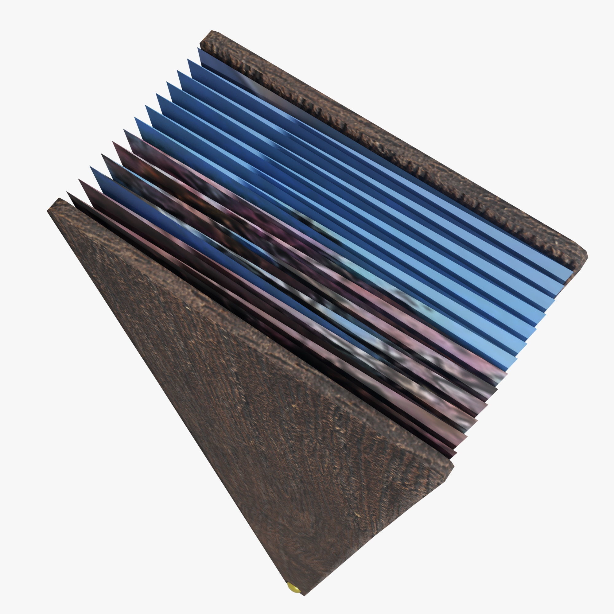 Hand Fan Low-poly 3D model_7