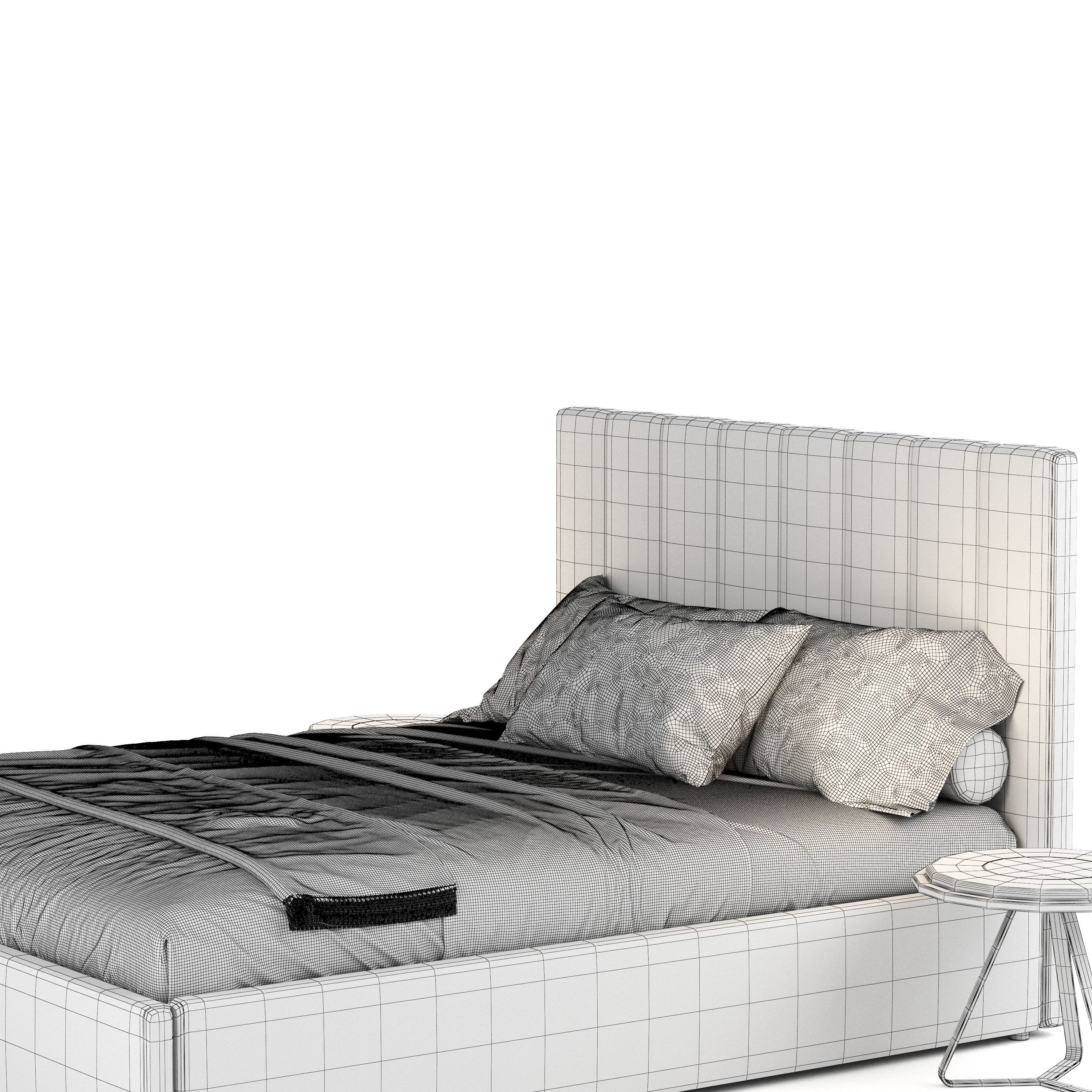 West Elm Emmett Low Profile Bed 3D model_7