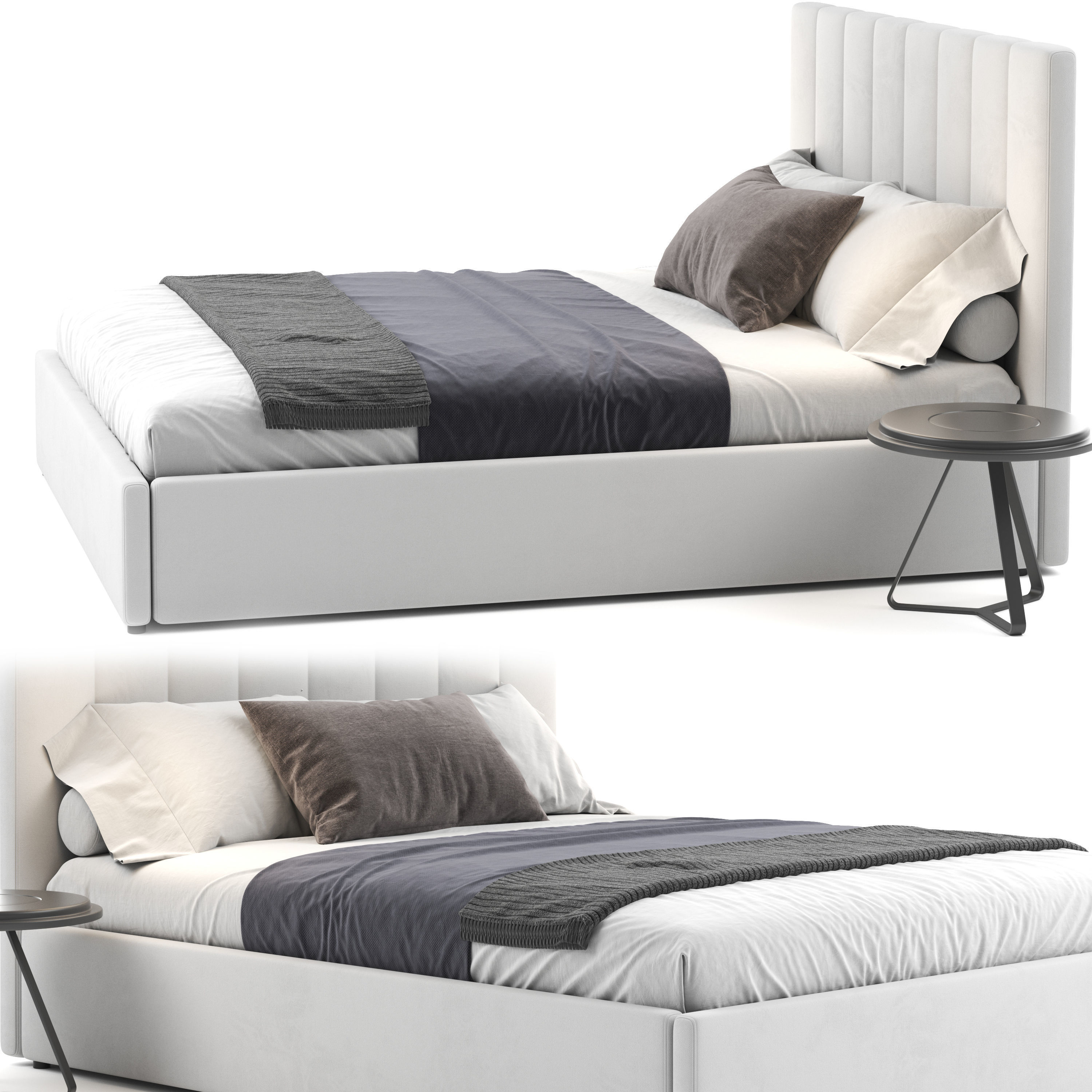 West Elm Emmett Low Profile Bed 3D model_8