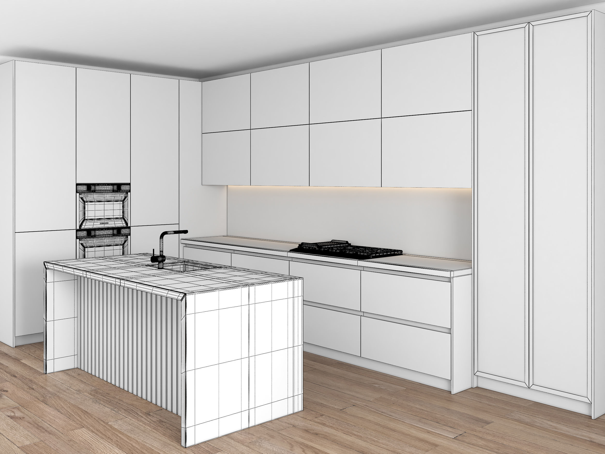 Modern kitchen 3D model_6