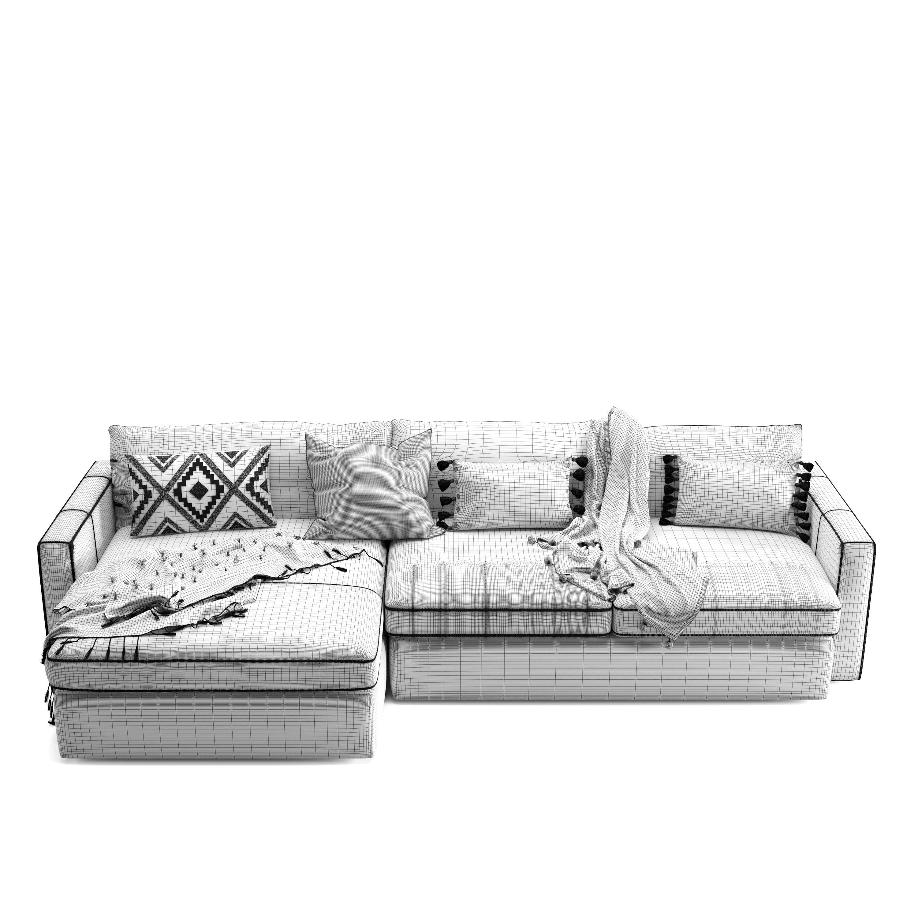 CB Lounge Deep Leather 2-Piece Sectional Sofa 3D model_10