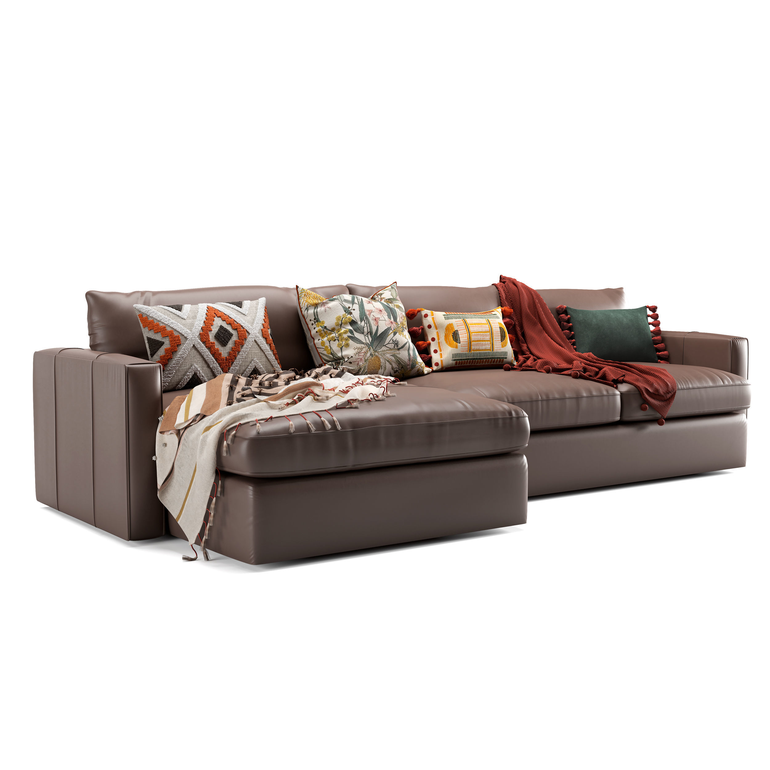 CB Lounge Deep Leather 2-Piece Sectional Sofa 3D model_2