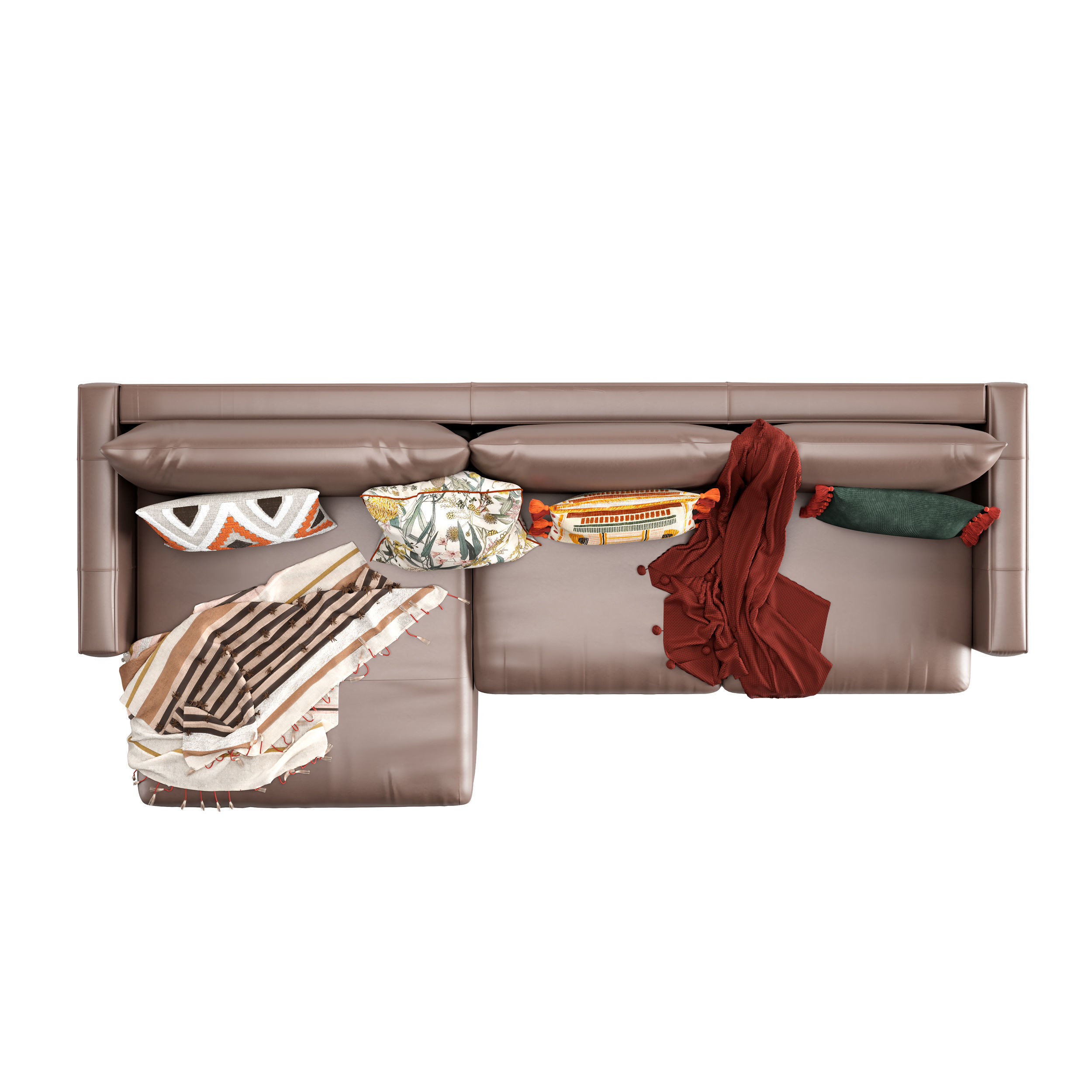 CB Lounge Deep Leather 2-Piece Sectional Sofa 3D model_8