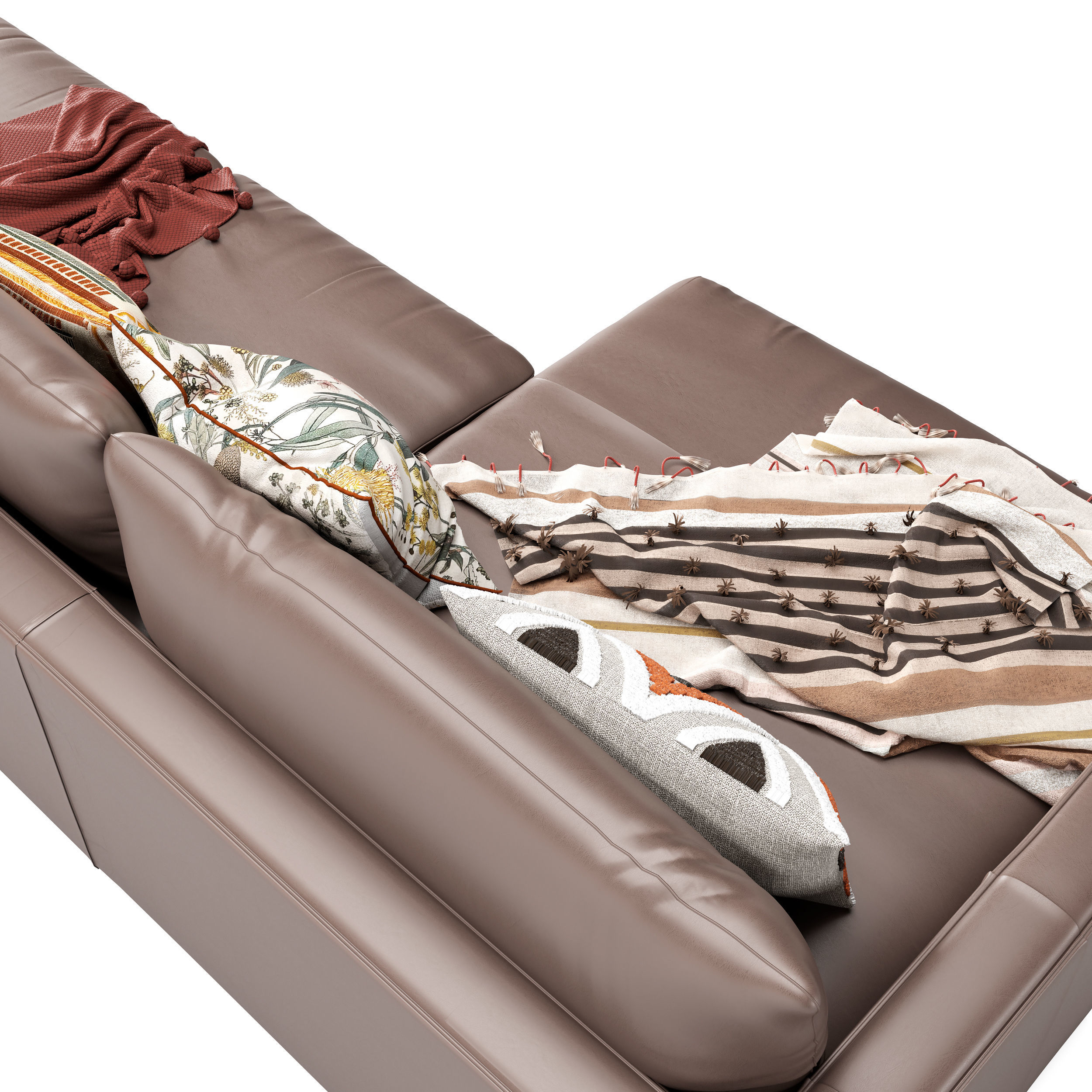 CB Lounge Deep Leather 2-Piece Sectional Sofa 3D model_6