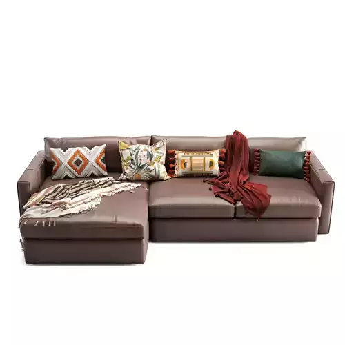 CB Lounge Deep Leather 2-Piece Sectional Sofa 3D model