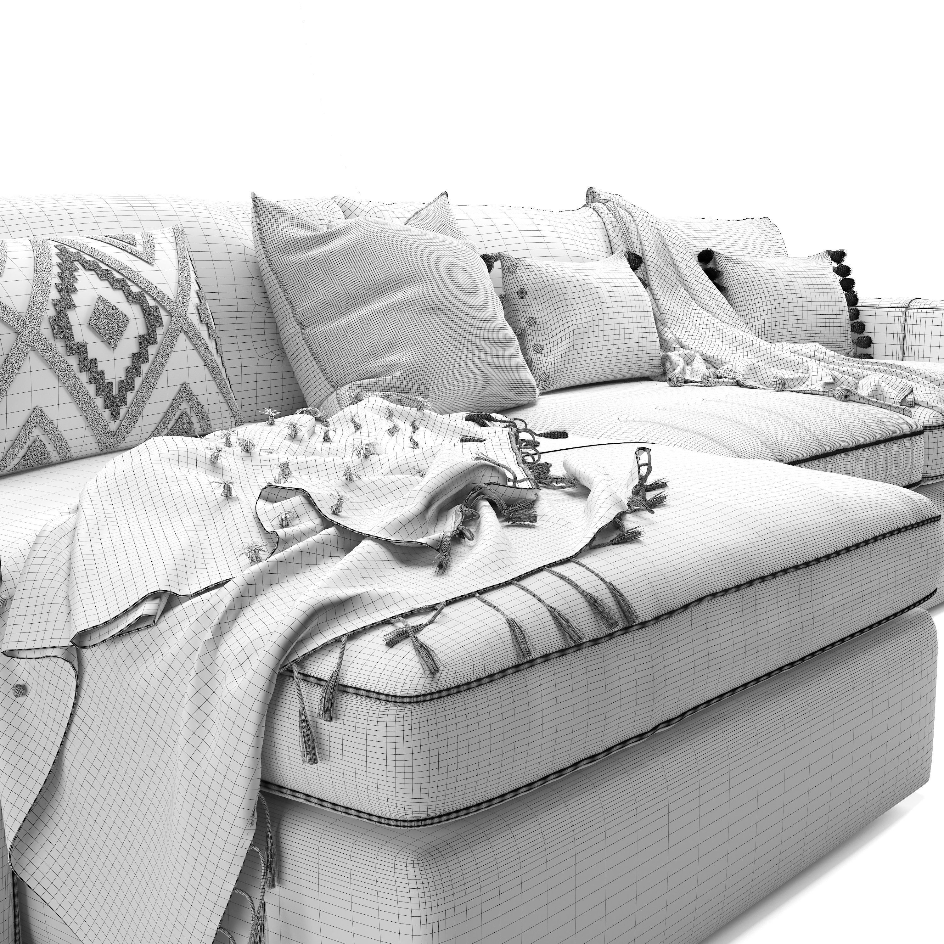 CB Lounge Deep Leather 2-Piece Sectional Sofa 3D model_9