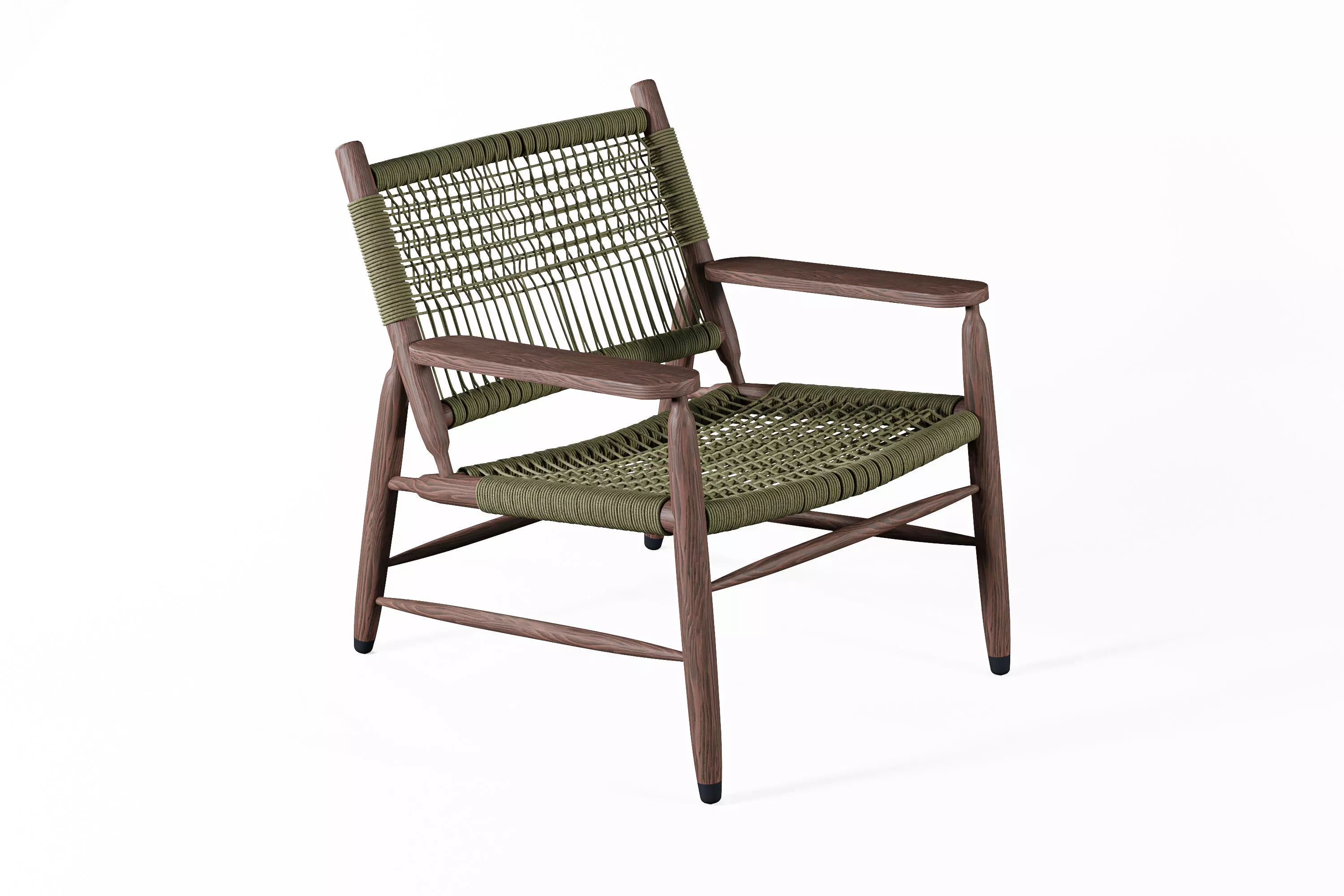 Chair rattan in olive 3D model