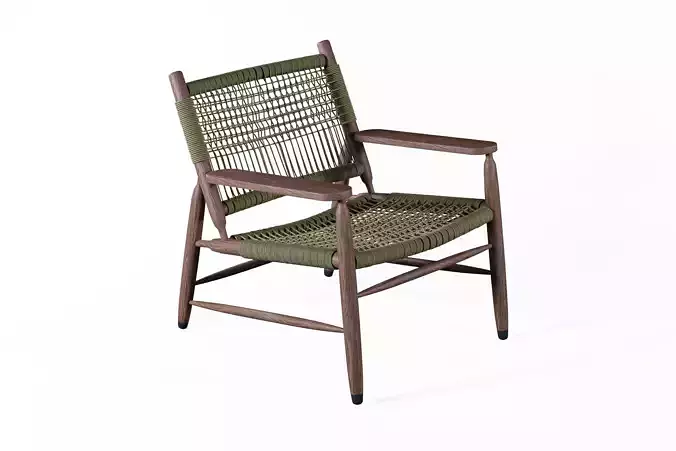 Chair rattan in olive 3D model