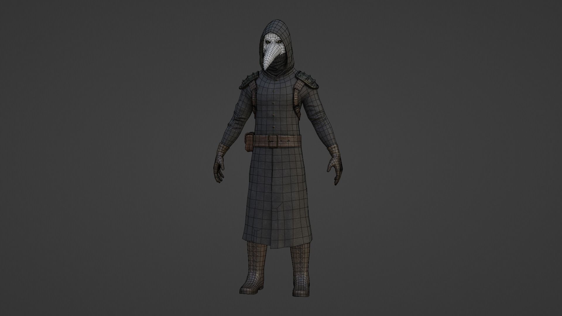 Scp-049 Low poly 3D Model Low-poly 3D model star wars character Low-poly 3D model_5