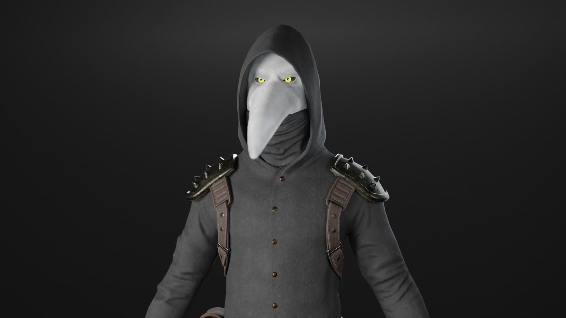 Scp-049 Low poly 3D Model Low-poly 3D model star wars character Low-poly 3D model_2