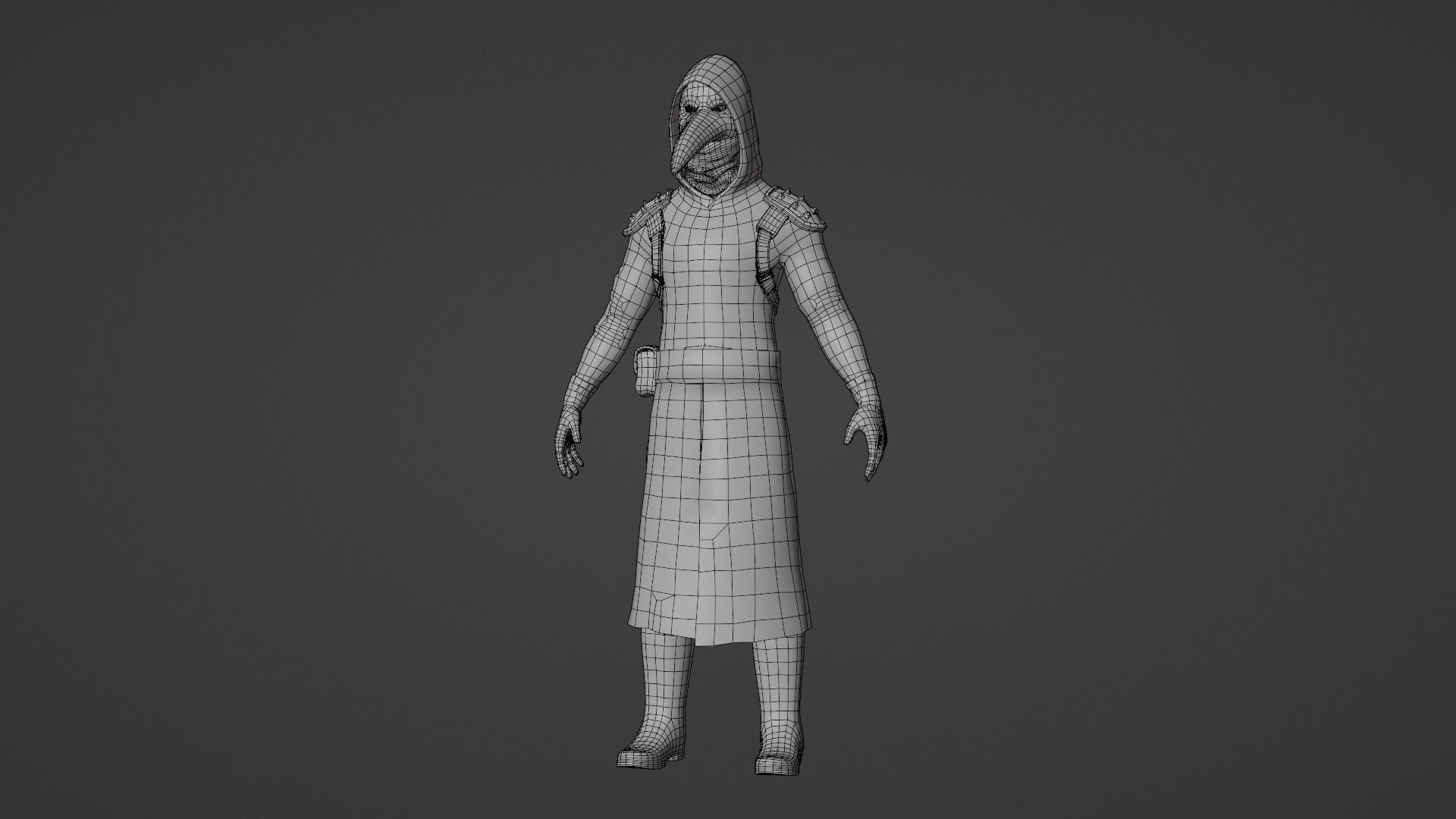 Scp-049 Low poly 3D Model Low-poly 3D model star wars character Low-poly 3D model_8