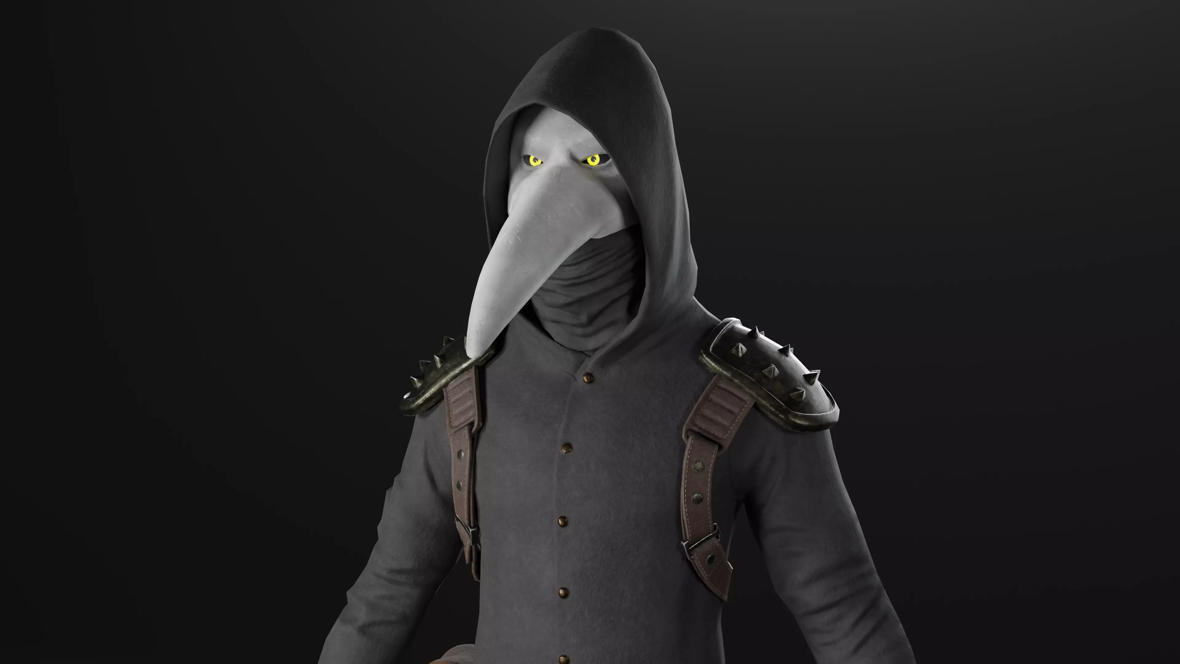 Scp-049 Low poly 3D Model Low-poly 3D model star wars character Low-poly 3D model_0