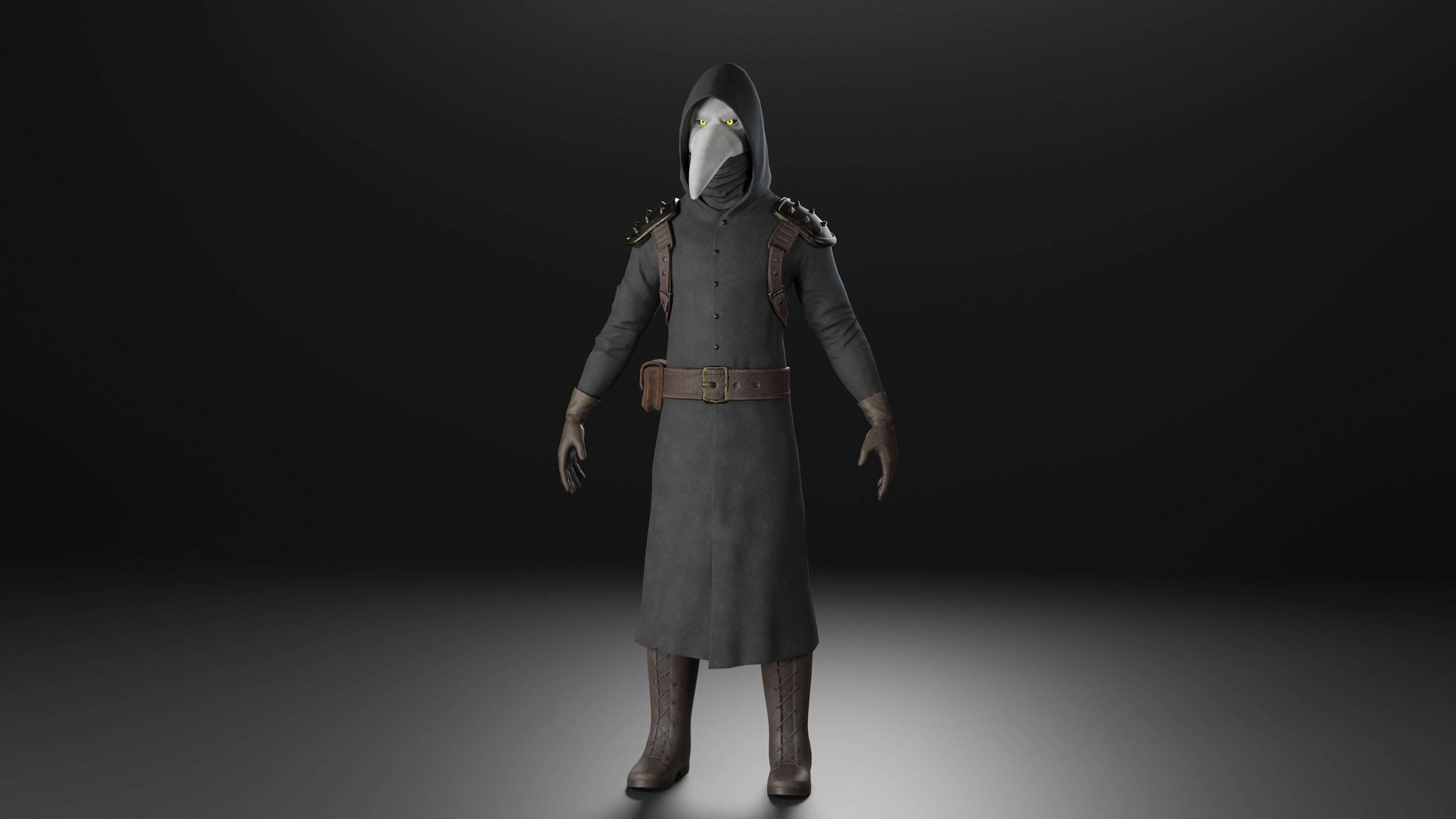 Scp-049 Low poly 3D Model Low-poly 3D model star wars character Low-poly 3D model_1